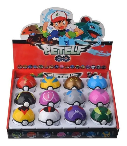 Pokebola Kit C/ 12 Pçs Bola Pokémon Pop-up Com Boneco Dentro